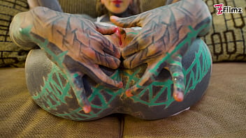 Tattooed Babe Goes Solo: Deep Anal Action With A Massive Toy In Fishnets And Sky-high Heels