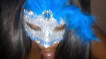 Unmasked Ebony Beauty Deepthroats Until I Erupt In Her Mouth