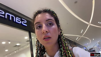 Public Cumwalk In The Shopping Mall