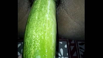 Sultry Desi Wife Hungrily Devours A Thick, Juicy Cucumber